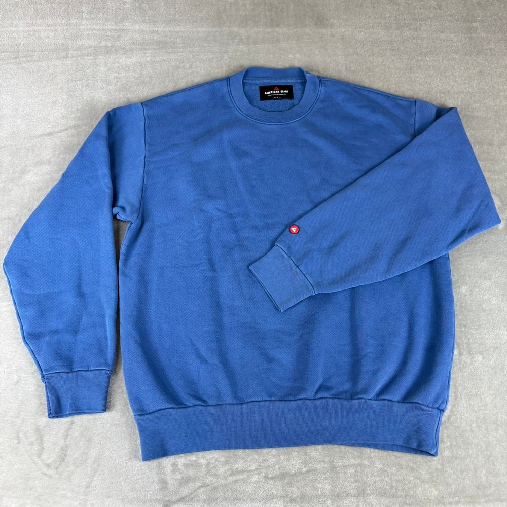 American Giant Vintage Crew Sweatshirt Mens Large Blue Quartz $135 USA New NWOT